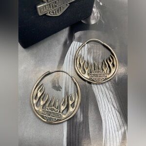 HARLEY-DAVIDSON Flame Hoop Earrings